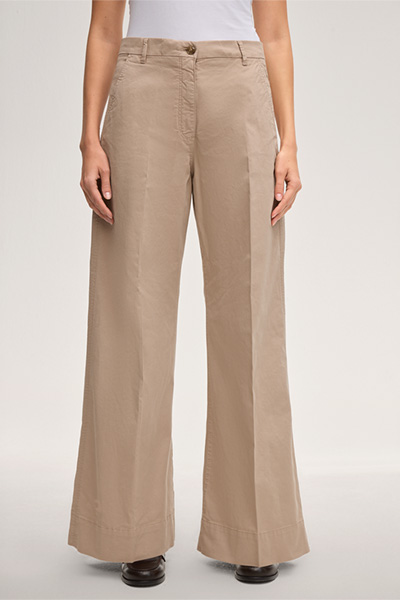 Baumwollstretch-Marlene-Hose in Taupe