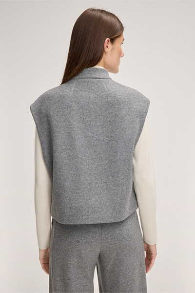 Double-Weste mit Stehkragen in Grau