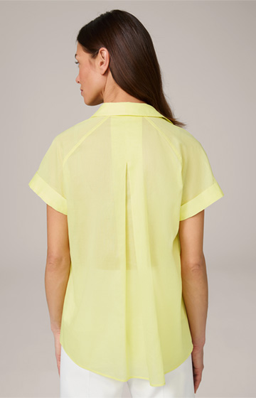 Cotton Batiste Scarf Blouse in Yellow