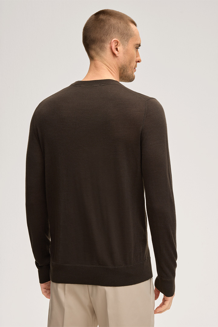 Strick-Pullover Nando mit Cashmere und Seide in Braun