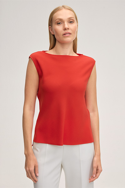 Triacetat-Blusentop in Rot