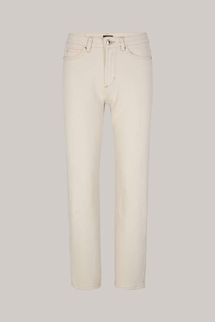 Straight Fit Jeans Trousers in Ecru