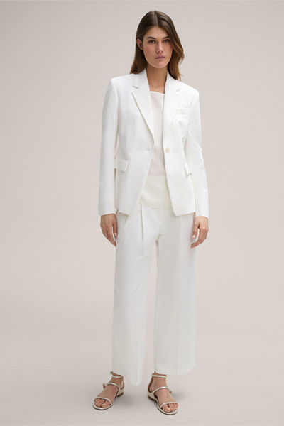Double-Baumwollstretch-Blazer in Weiß
