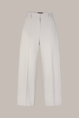 Schurwoll-Twill-Hose im Jogger-Stil in Offwhite