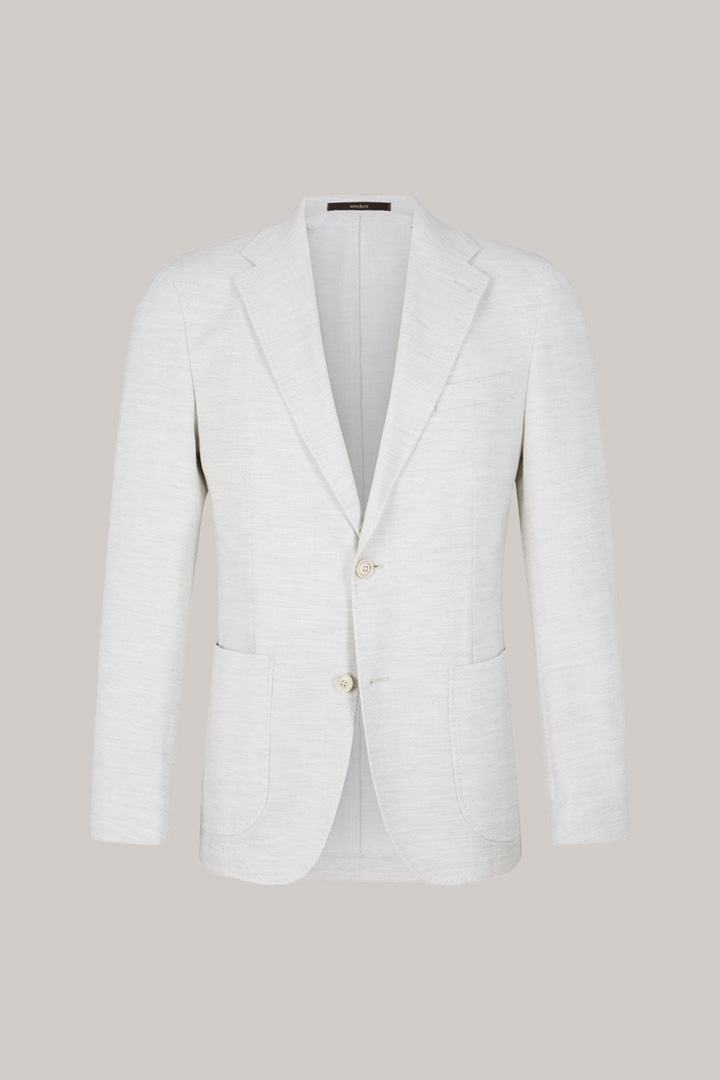 Giro Cotton Blend Jacket with Linen in White Melange