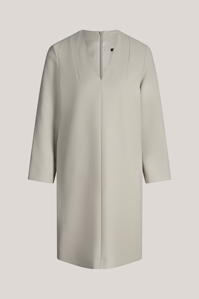 Crepe-Shift-Kleid in A-Linie in Beige