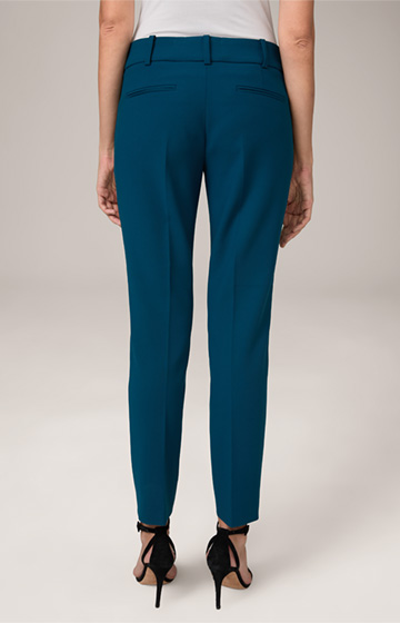 Crêpe Suit Trousers in Petrol Blue