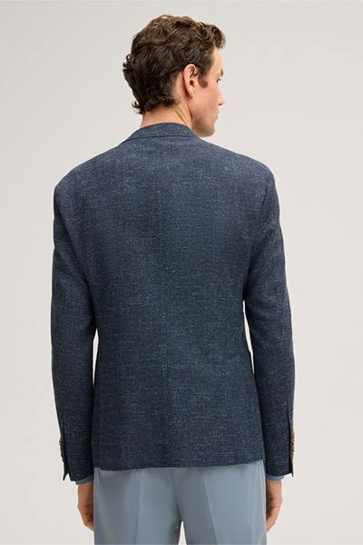 Giro Jacket in a Cotton Blend with Linen in Navy Melange