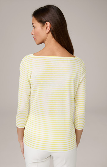 Tencel Cotton Shirt in Yellow and Ecru Stripes