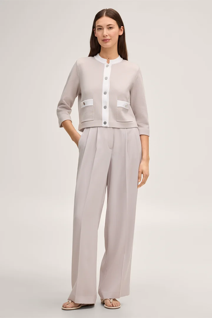 Führt zu Produktdetailseite „Baumwollmix-Cardigan in Beige"