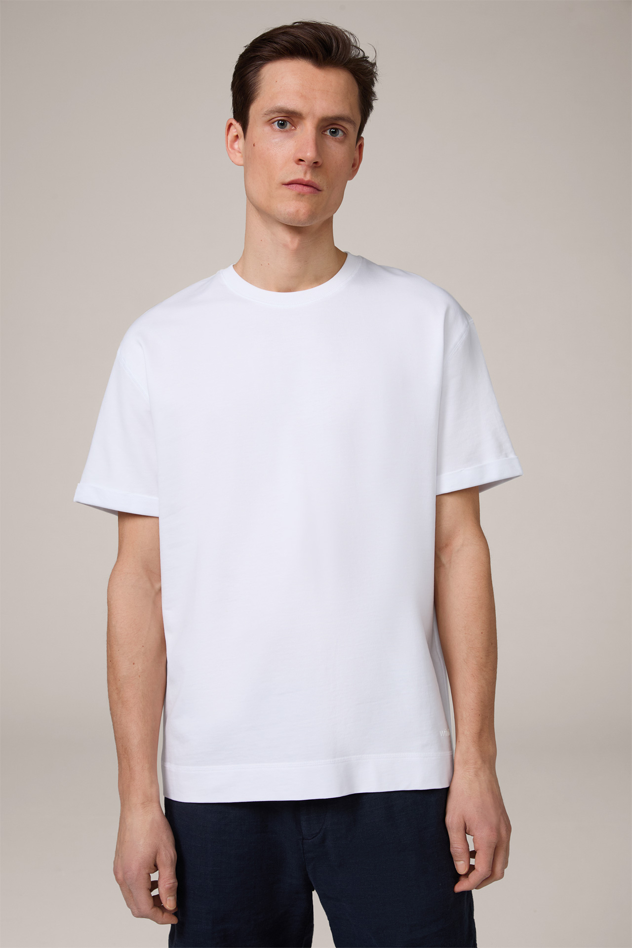 Sevo Lightweight Cotton Sweatshirt T-Shirt in White