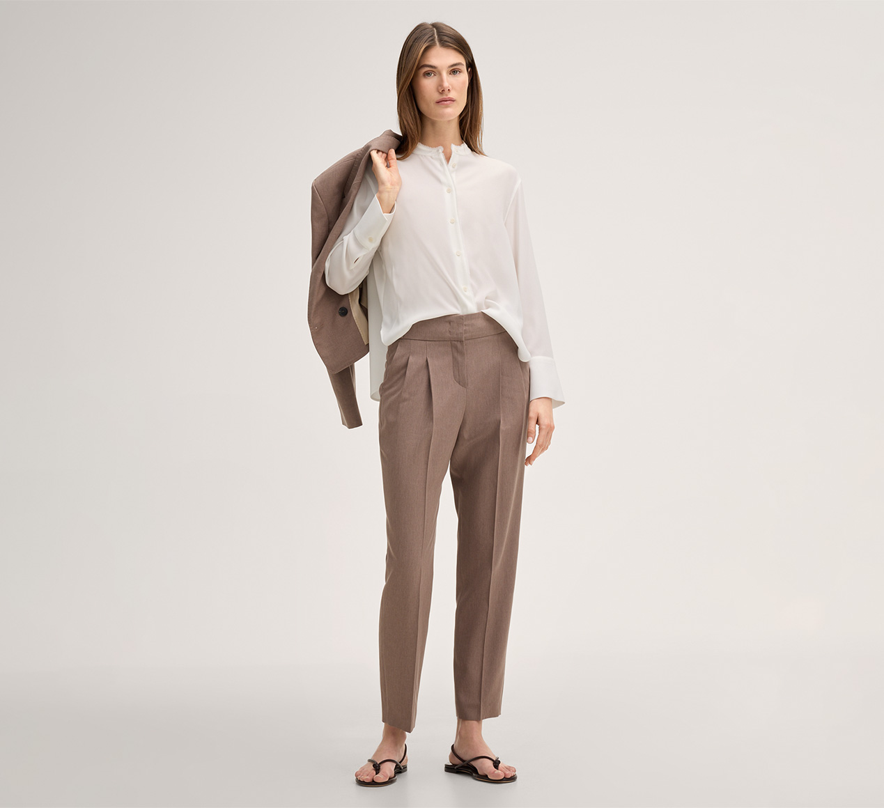 windsor. presents the product Crêpe Shirt-style Blouse in Ecru from the category Blouses & tops