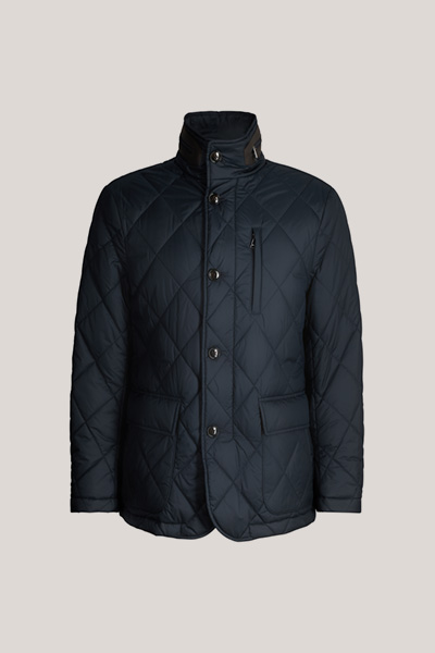 Steppjacke Laerte mit Stehkragen und Kapuze in Navy