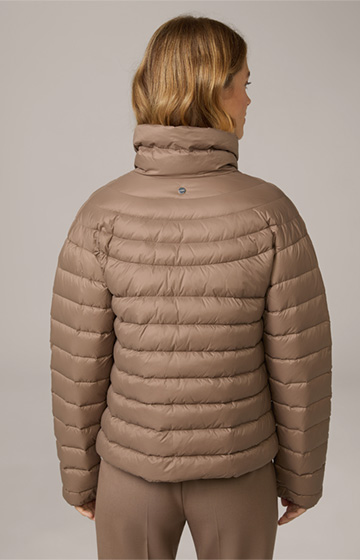 Quilted Down Jacket in Brown