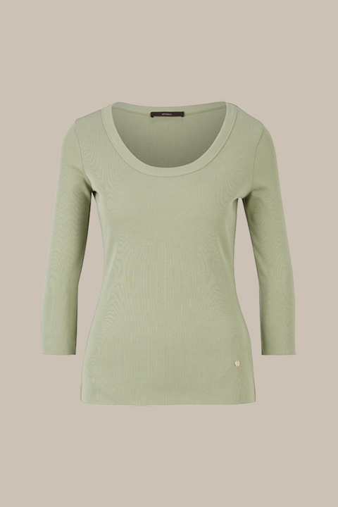 Tencel Cotton Ribbed Long-sleeved Top in Sage