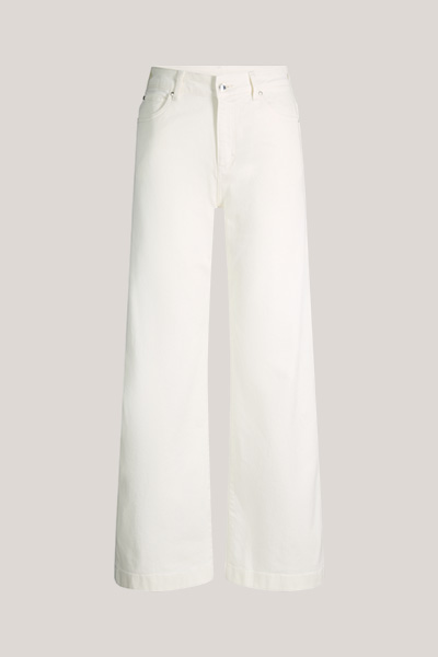 Five-pocket palazzo jeans in white