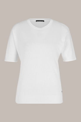 T-shirt à manches courtes en Tencel et coton, en blanc