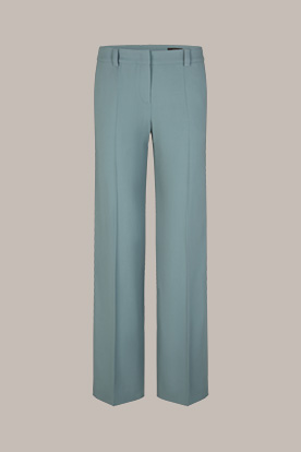 Schurwollcrêpe-Marlene-Hose in Hellblau