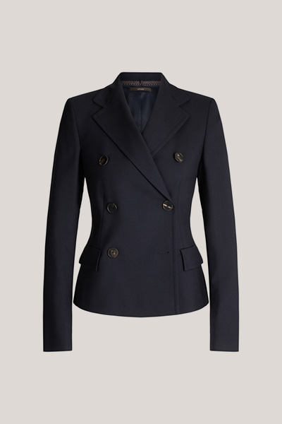 Schurwoll-Blazer in Navy