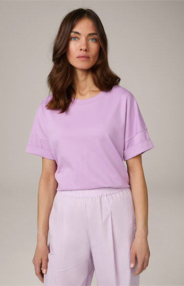 Cotton Interlock Half-Sleeve Shirt in Lilac