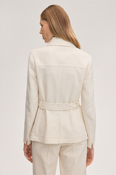 Baumwollmix-Hemd-Jacke in Ecru