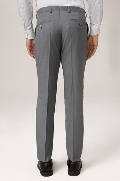 Pantalon modulable Silvi en laine vierge à pinces, en gris