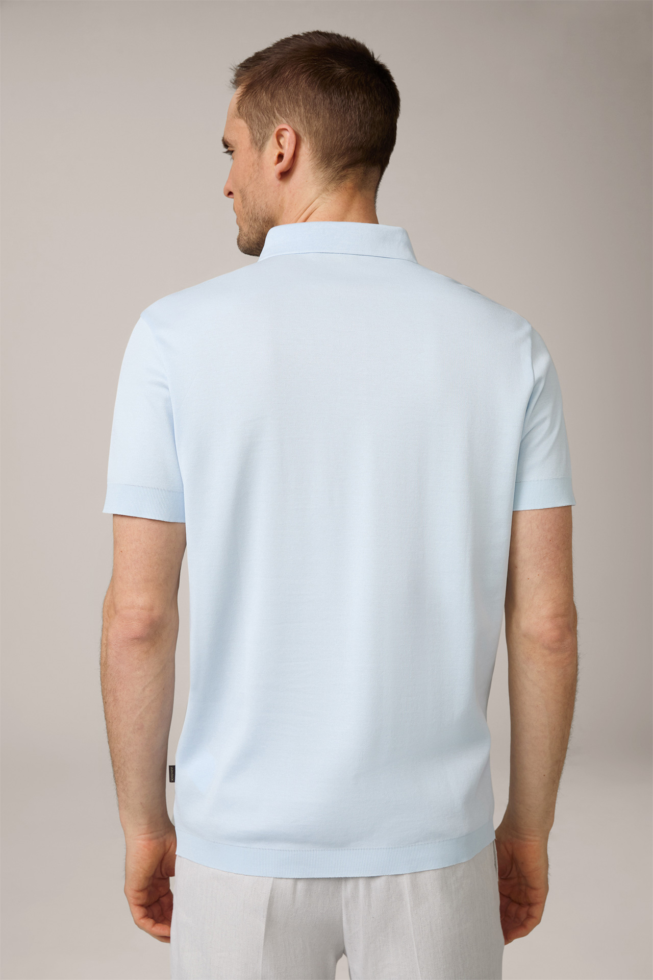 Floro Cotton Polo Shirt in Light Blue 