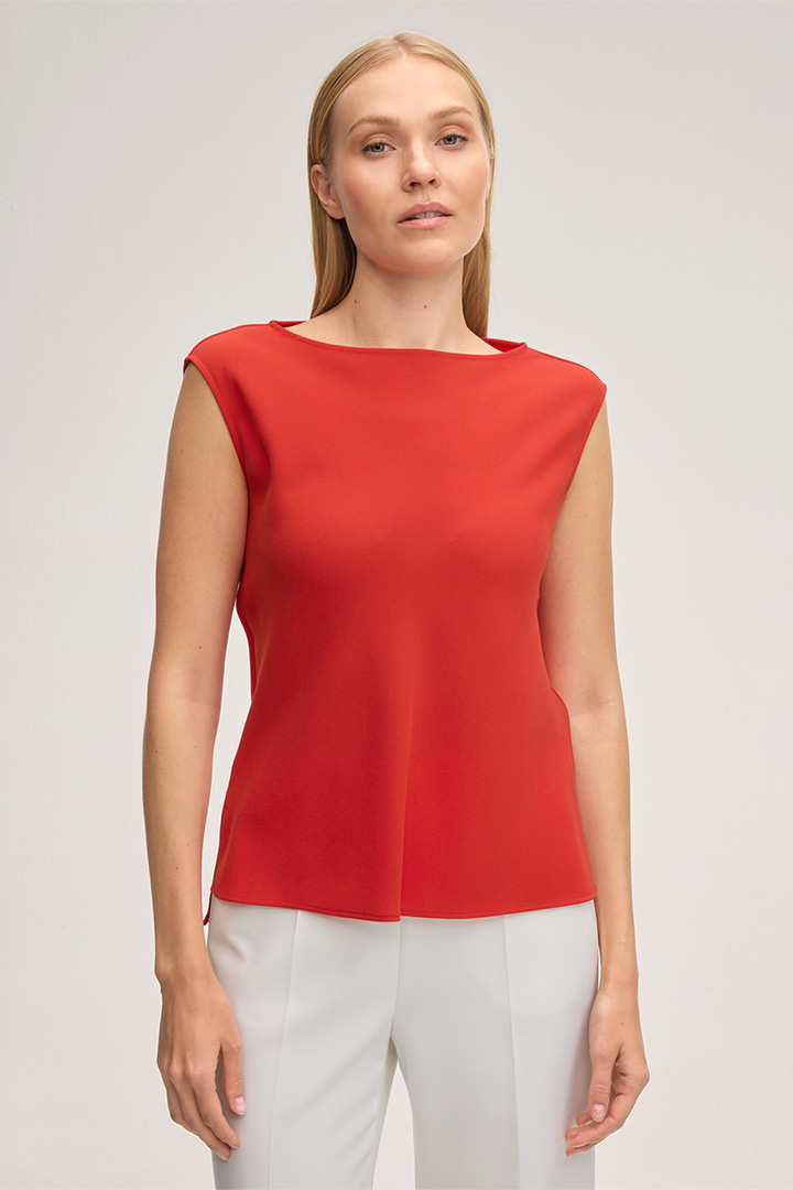 Triacetat-Blusentop in Rot