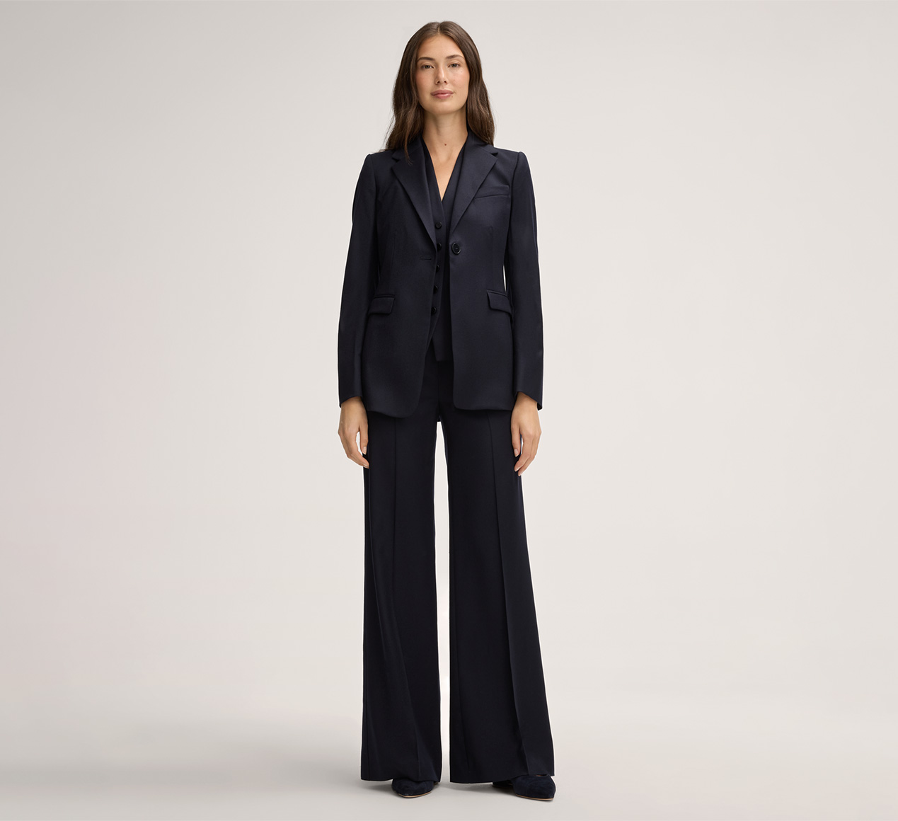 windsor. präsentiert das Produkt Flanell-Palazzo-Hose in Navy aus der Kategorie Hosen & Jeans
