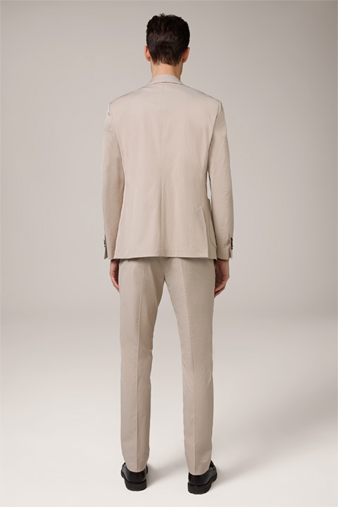 Seo-Bene Cotton Blend Suit in Beige