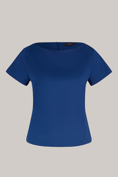 Baumwollstretch-Bluse in Blau