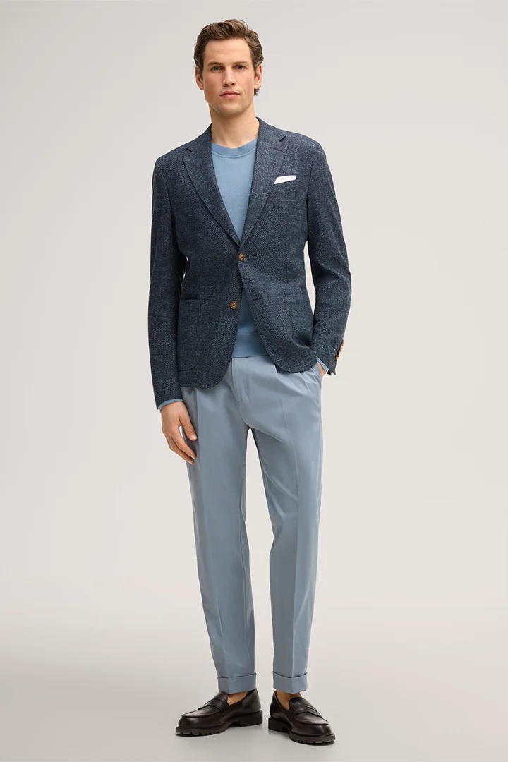 Leads to product detail page "Giro Jacket in a Cotton Blend with Linen in Navy Melange"