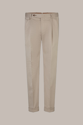 Chino Sapo en coton à pinces, en gris-beige