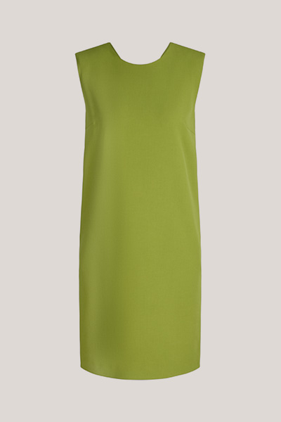 Crepe-Etui-Kleid ärmelos in Grün