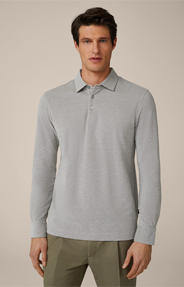 Patrizio Long-sleeved Cotton Shirt in Mottled Grey