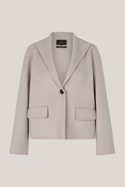 Doubleface-Blazer-Jacke in Steingrau