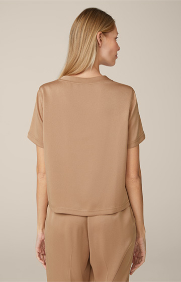 Crêpe Blouse-style Shirt in Camel