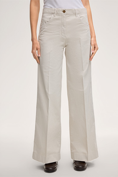 Baumwollstretch-Marlene-Hose in Ivory
