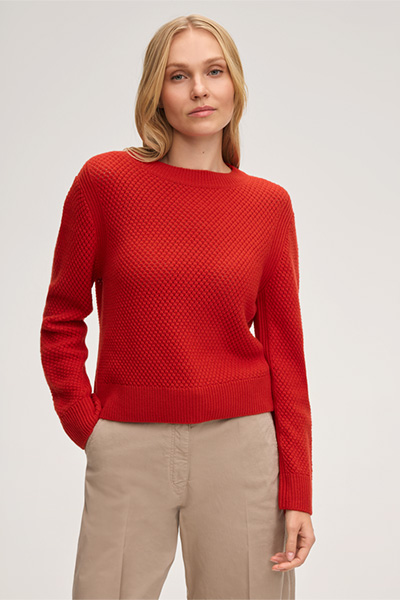 Pull en cachemire rouge