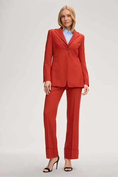 Schurwoll-Twill-Blazer in Rot