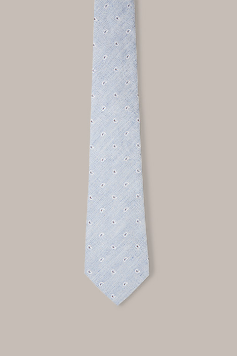 Seiden-Krawatte mit Leinen in Blau meliert