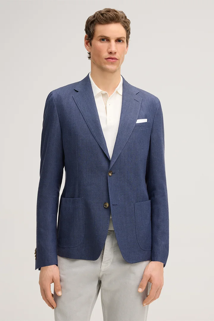 Leads to product detail page "Giro Modular Jacket in a Wool Blend with Linen in Blue"