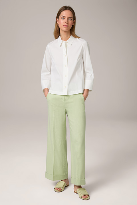 Pantalon style jupe-culotte en coton mélangé, en vert clair
