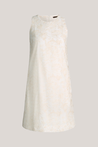 Baumwollmix-A-Linien-Kleid ohne Arm in Ecru
