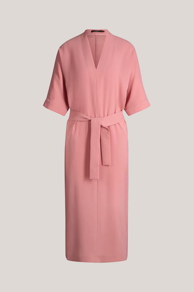 Crêpe-Kaftan-Kleid in Midi-Länge in Rosa