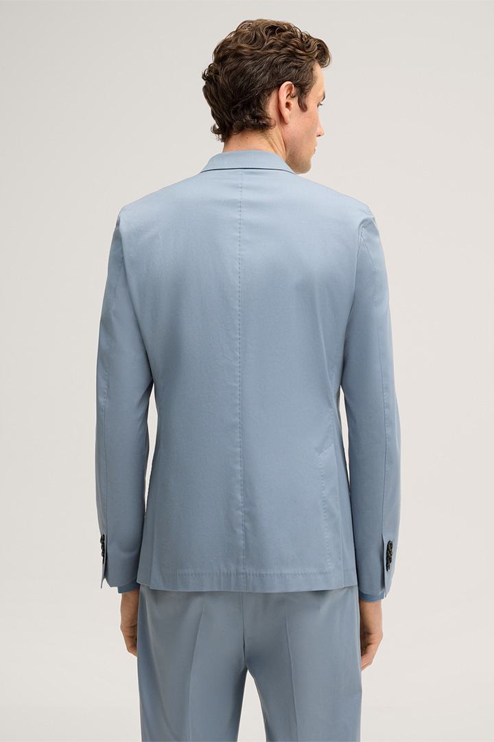 Salerno double-breasted modular suit in light blue cotton blend