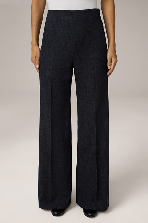 Marlene-style Denim Trousers in Dark Denim Blue