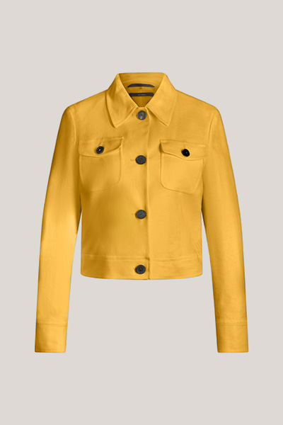 Leinenstretch-Blazer-Jacke in Gelb