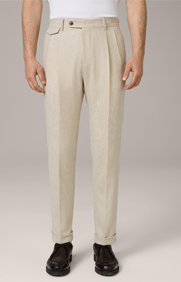 Sapo Modular Wool and Cashmere Blend Pleat-front Trousers in Beige and Brown