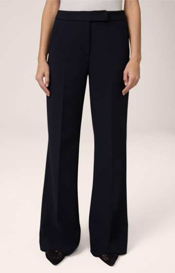 Crêpe Marlene Trousers in Navy